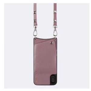 iPhone XS leather cross body phone case